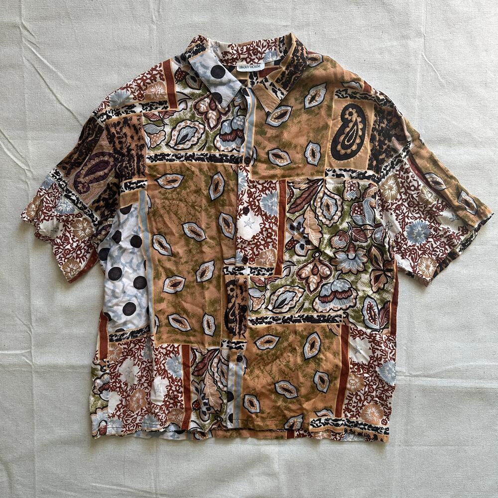 Vintage Liberty House 90s Funky Paisley Button Down Mens Large